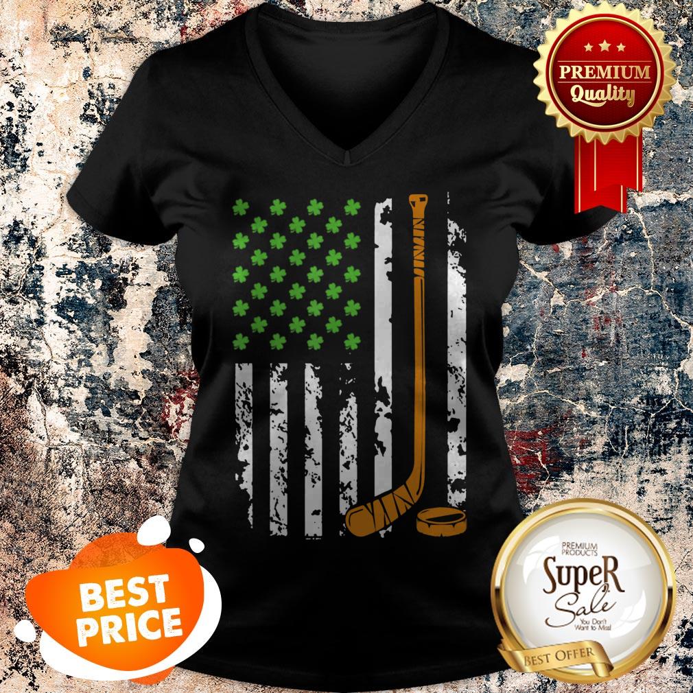 Nice Irish American Hockey Flag Gift St Patrick’s Day Shirt - Image 3
