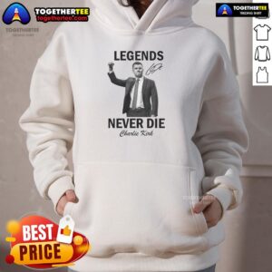 Alternative view of Official Charlie Kirk Legends Never Die Signature Tribute T-Shirt