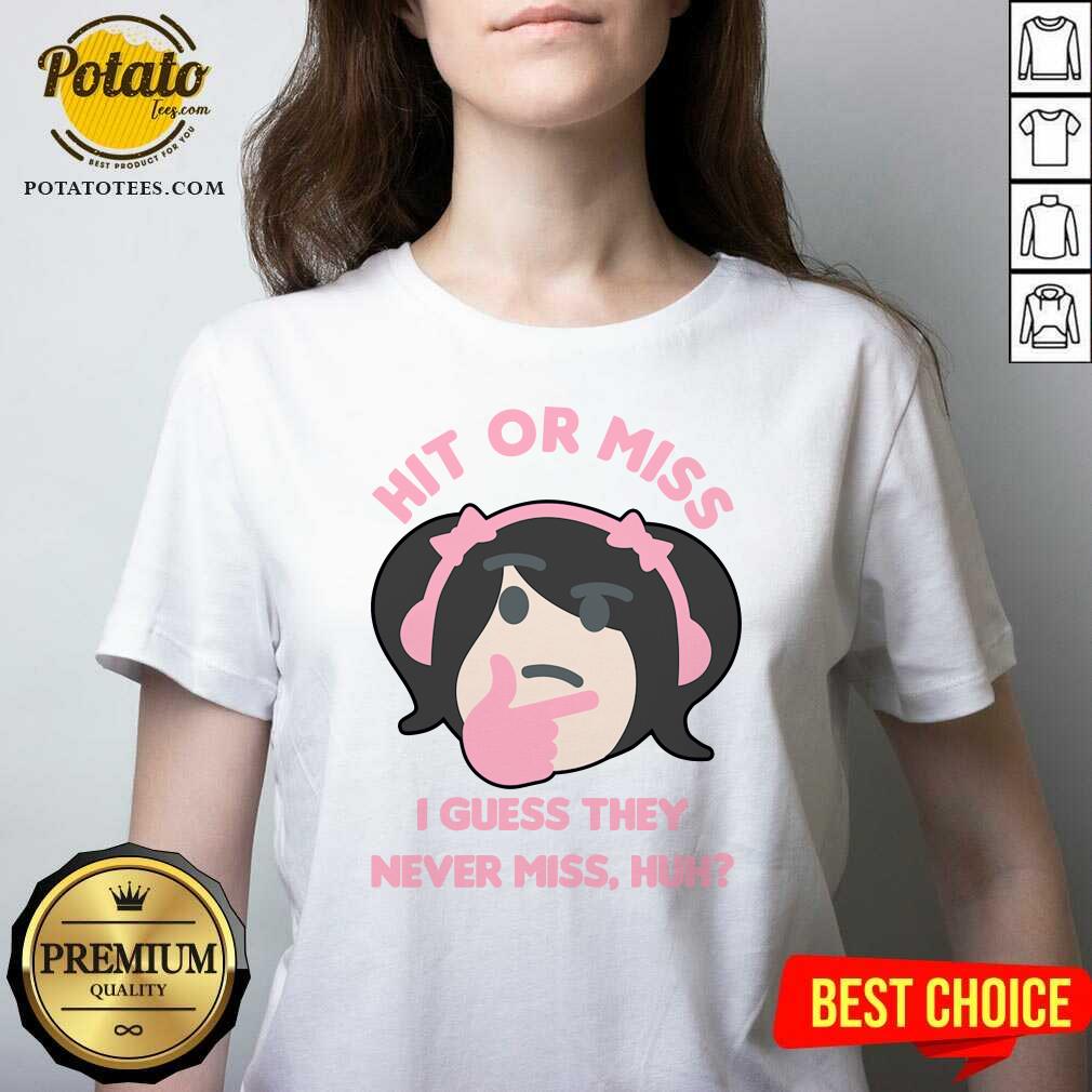 Awesome Hit Or Miss I Guess They Never Miss Huh Nyan Nyan Cartoon Shirt - Image 2