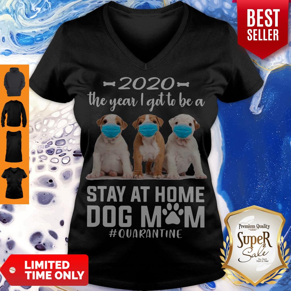 Funny 2020 The Year I Got To Be A Stay At Home PitBull Dog Mom Quarantine Shirt - Image 5