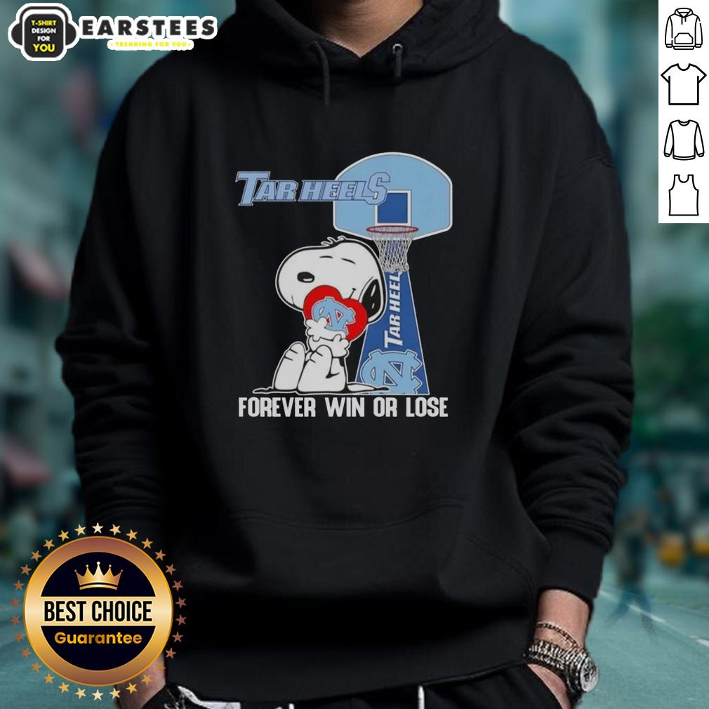 Awesome Peanuts Snoopy Forever Win Or Lose North Carolina Tar Heels Basketball T-Shirt - Image 2