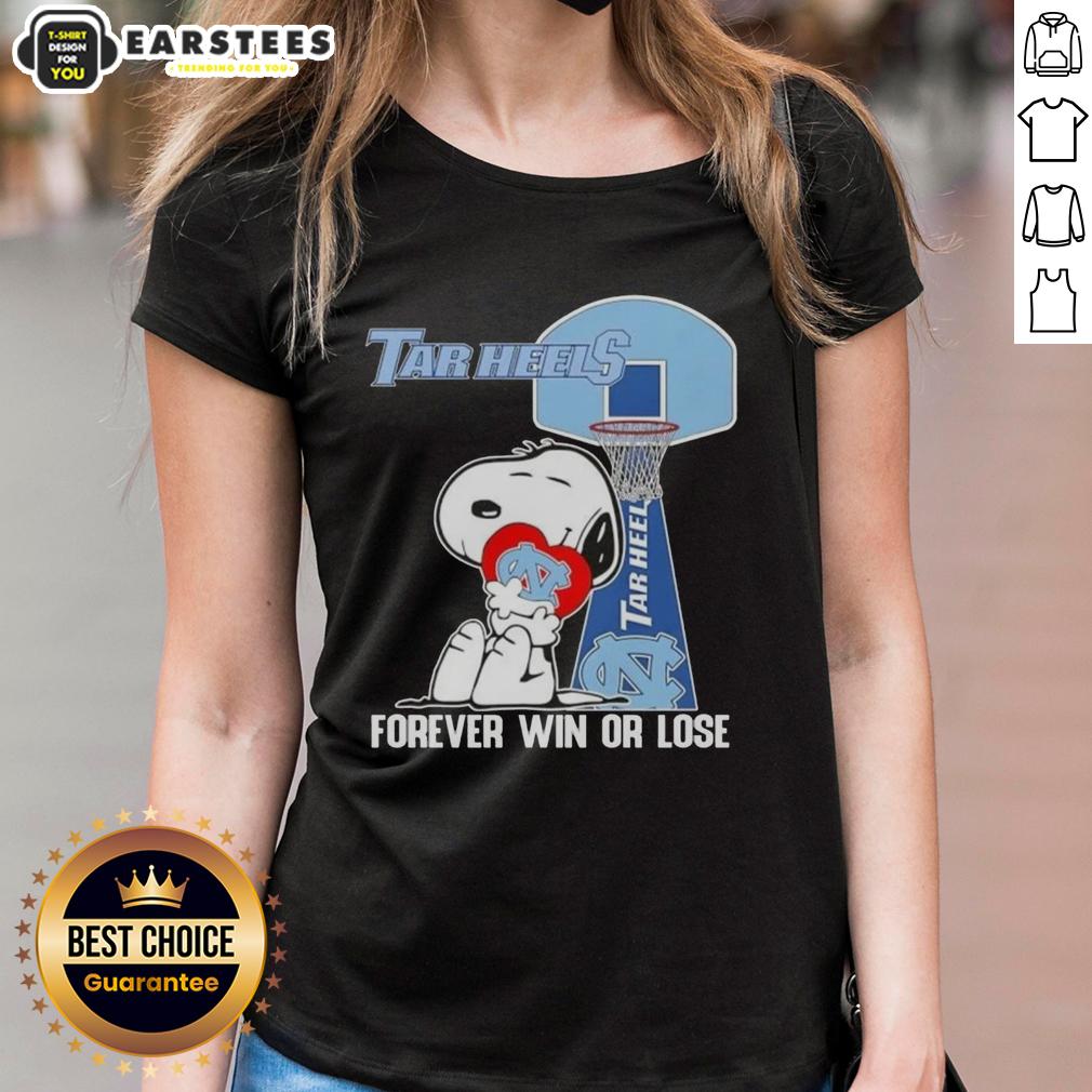 Awesome Peanuts Snoopy Forever Win Or Lose North Carolina Tar Heels Basketball T-Shirt - Image 3