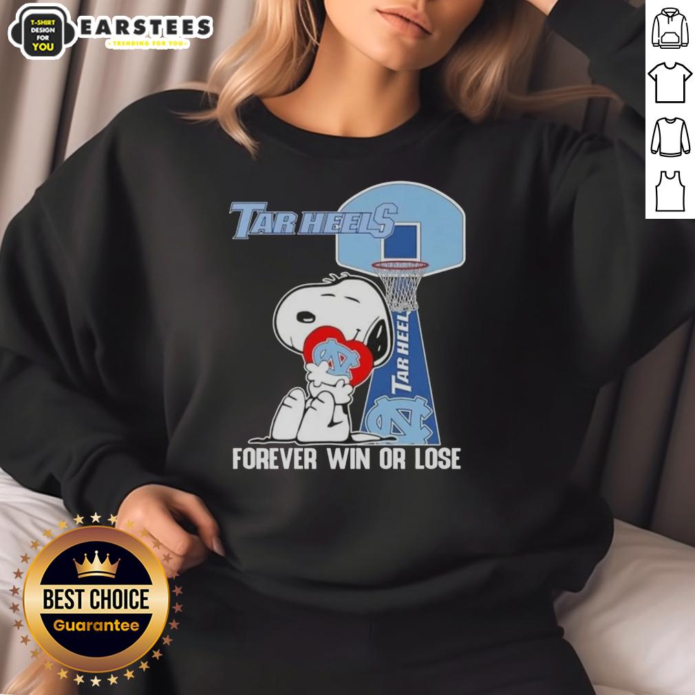Awesome Peanuts Snoopy Forever Win Or Lose North Carolina Tar Heels Basketball T-Shirt - Image 5