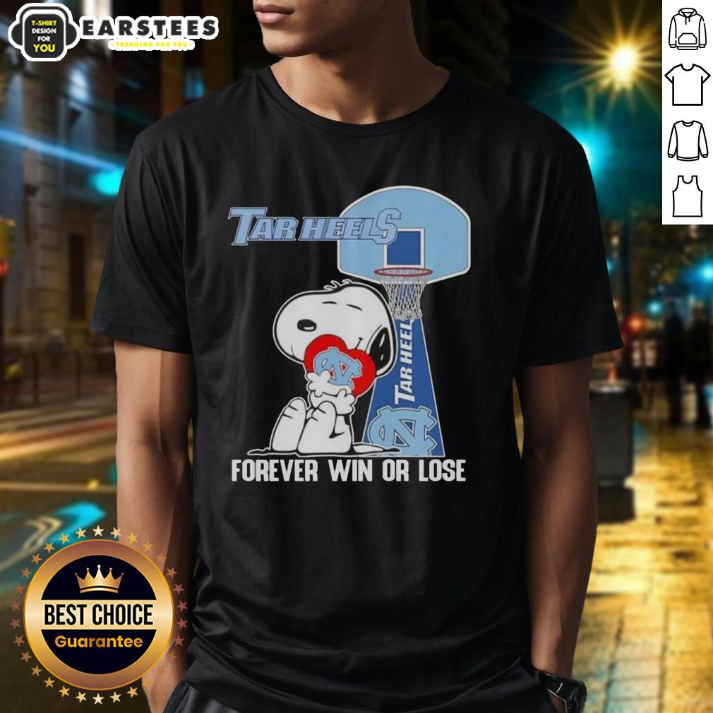 Awesome Peanuts Snoopy Forever Win Or Lose North Carolina Tar Heels Basketball T-Shirt