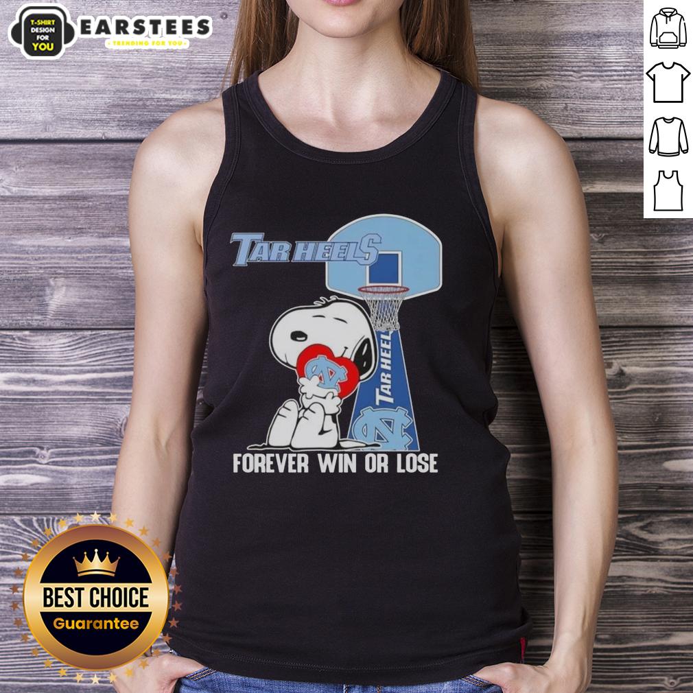 Awesome Peanuts Snoopy Forever Win Or Lose North Carolina Tar Heels Basketball T-Shirt - Image 4