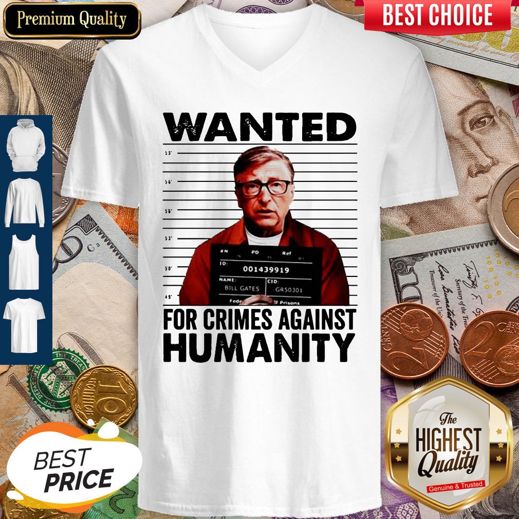 Wanted For Crimes Against Humanity Bill Gate Sunset White Shirt - Image 2