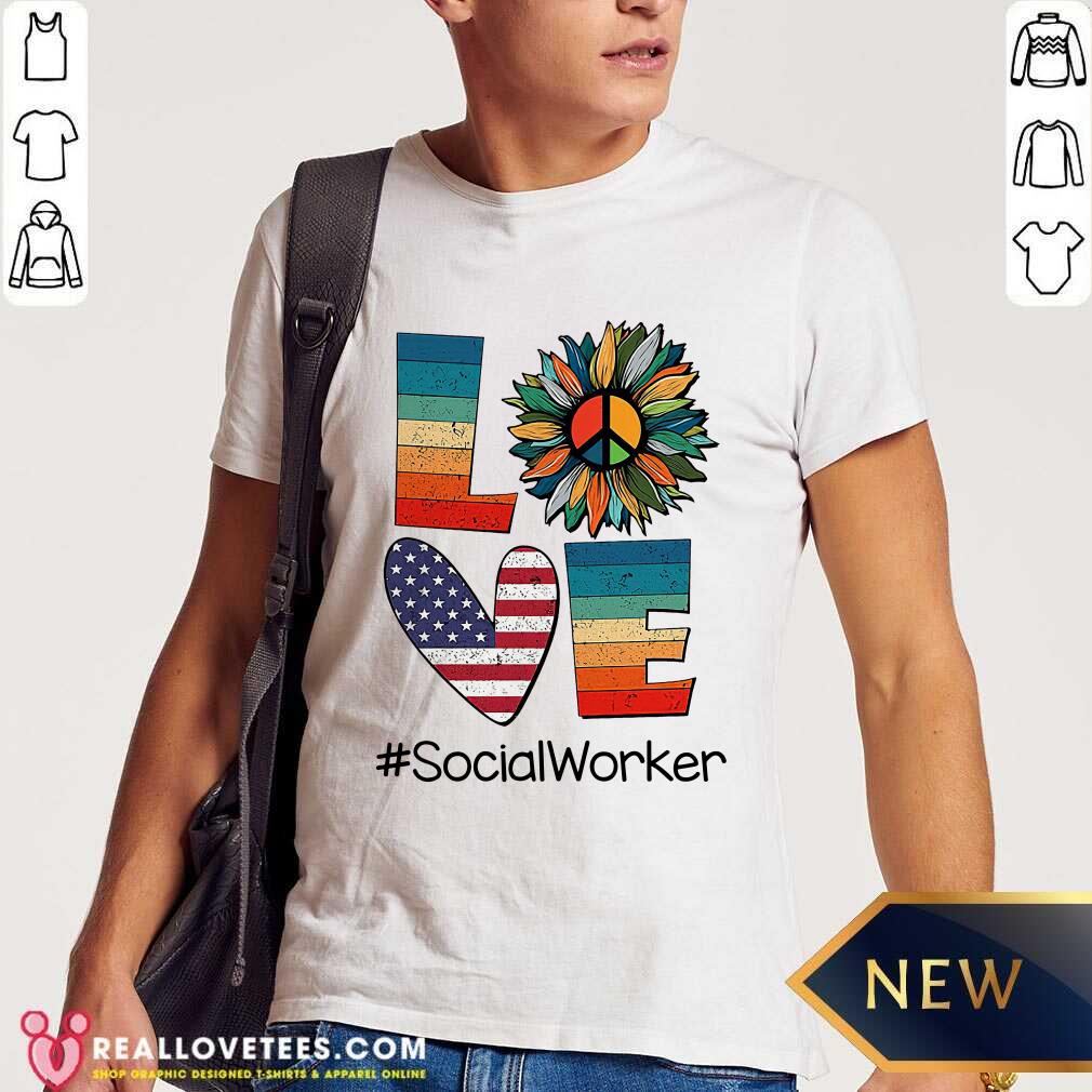 Love Sunflower Social Worker Hippie Vintage Shirt