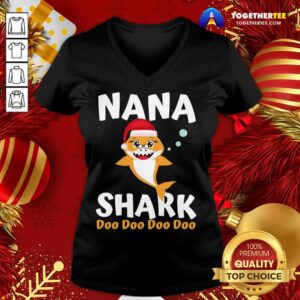 Alternative view of Cute Nana Shark Christmas Mommy Shark Daddy Shark Shirt