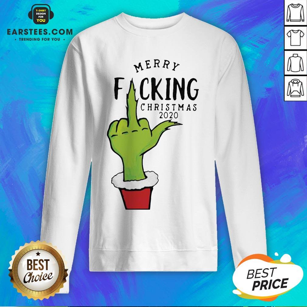 Hot The Grinch Hand Merry Fucking Christmas 2020 Shirt - Image 2