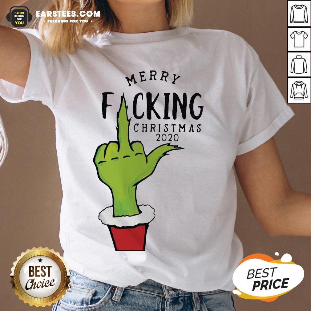 Hot The Grinch Hand Merry Fucking Christmas 2020 Shirt - Image 4