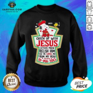 Alternative view of Official Snoopy And Woodstock Catch Up With Jesus Tomatoes Shirt