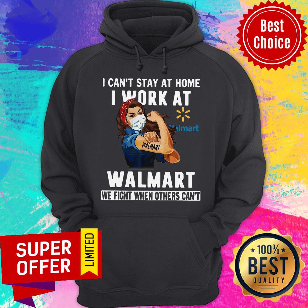 Strong Woman Face Mask I Can't Stay At Home I Work At Walmart We Fight When Others Can't Shirt - Image 3