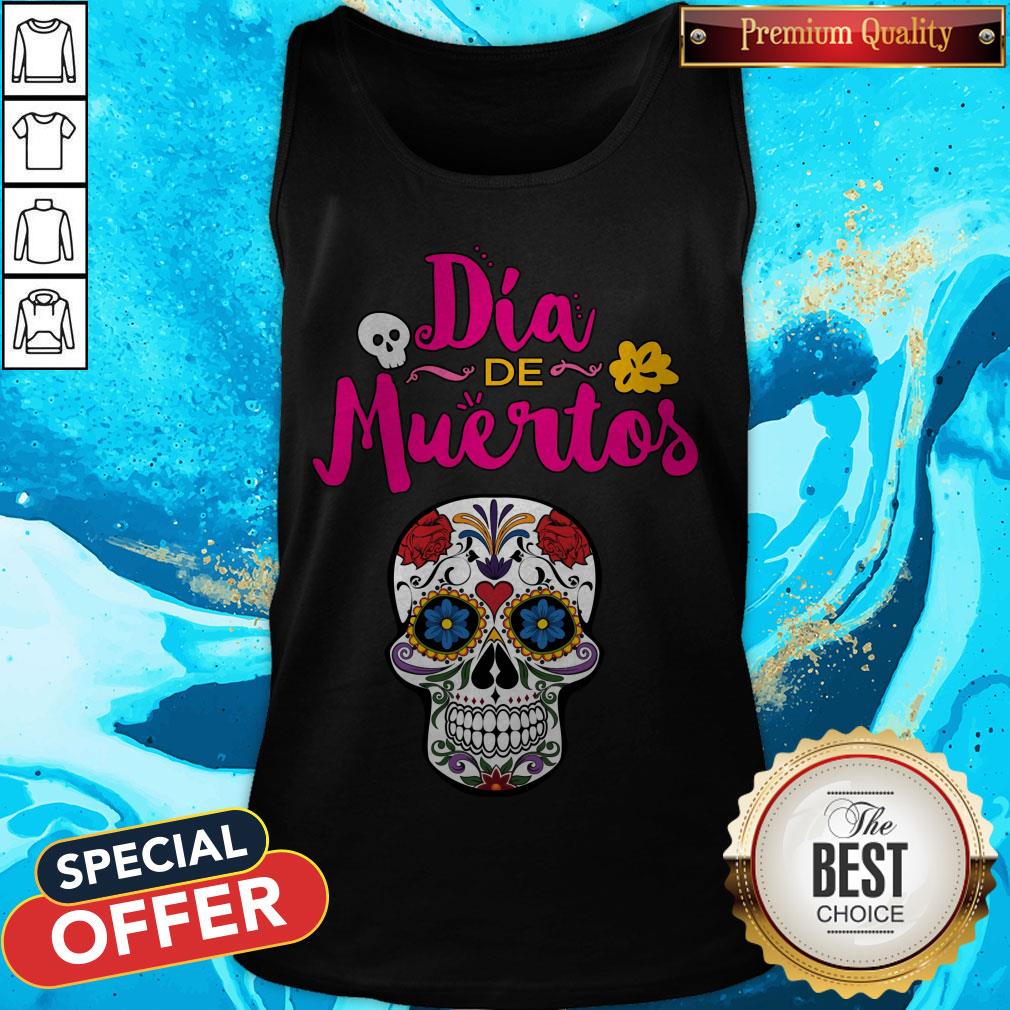 Day Of The Dead Dia De Muertos Sugar Skull Shirt - Image 3