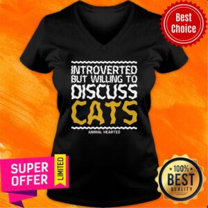 Alternative view of Official Introverted But Willing To Discuss Cats Shirt