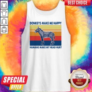 Alternative view of Donkeys Make Me Happy Humans Make My Head Hurt Shirt