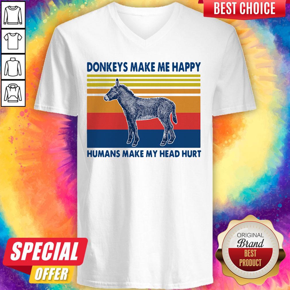 Donkeys Make Me Happy Humans Make My Head Hurt Shirt - Image 3
