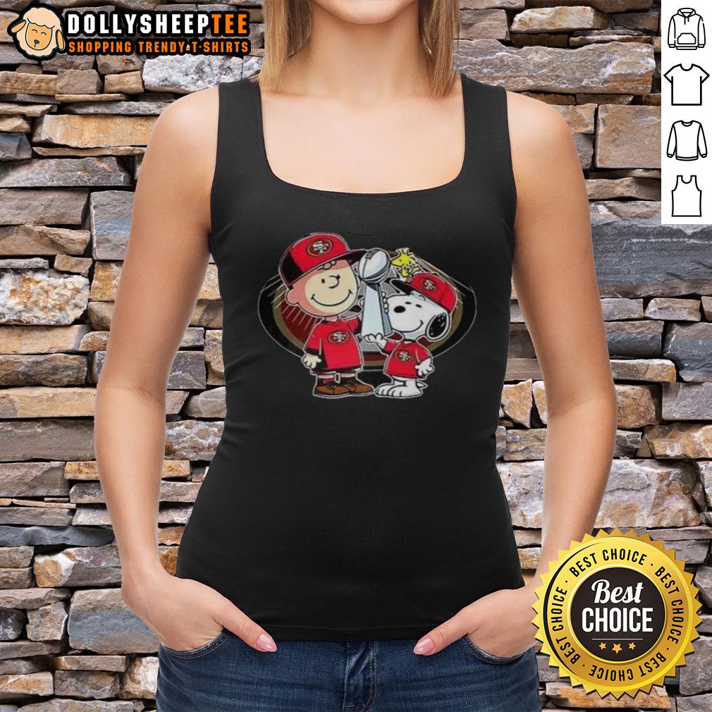Hot Snoopy And Charlie Brown God First Family Second Then San Francisco 49ers Football T-Shirt - Image 4