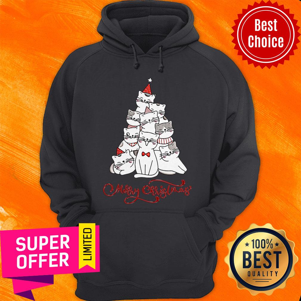 Premium Cats Merry Christmas Tree Shirt - Image 2
