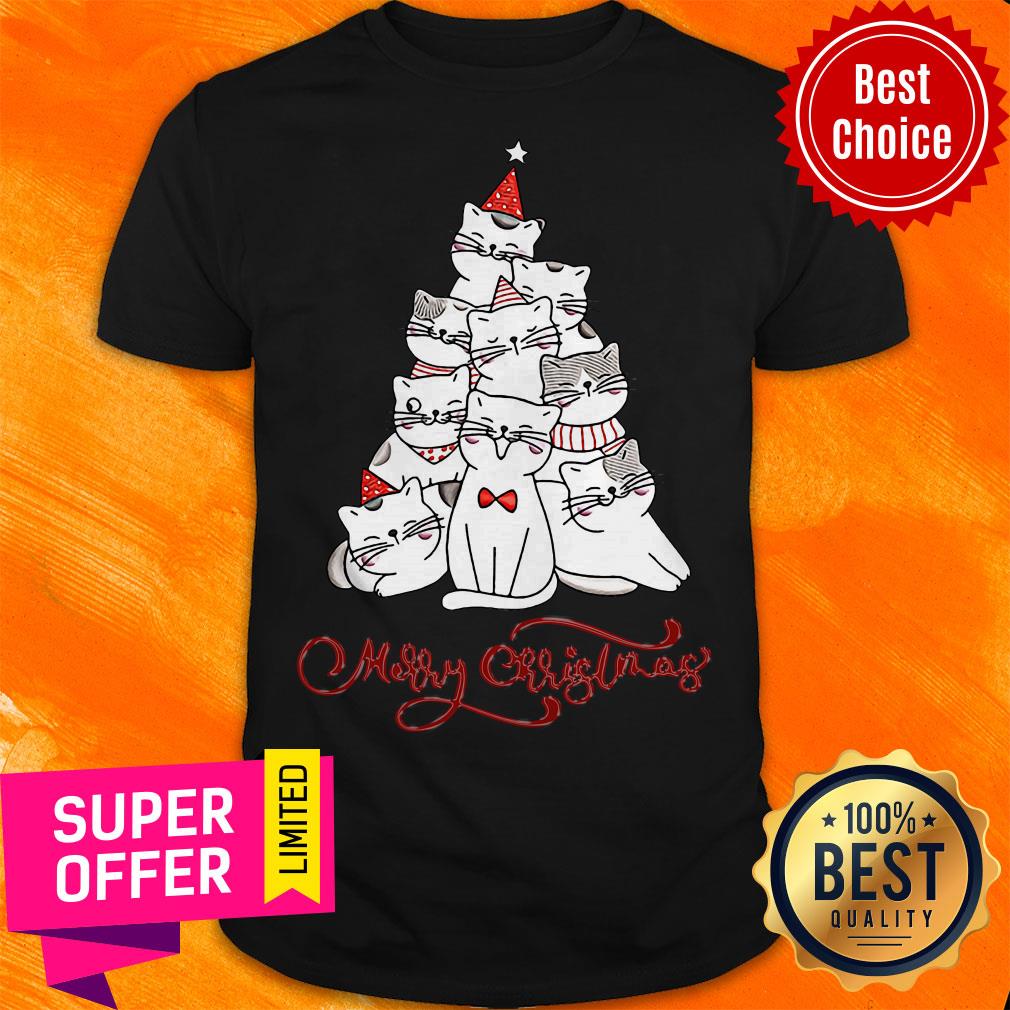 Premium Cats Merry Christmas Tree Shirt