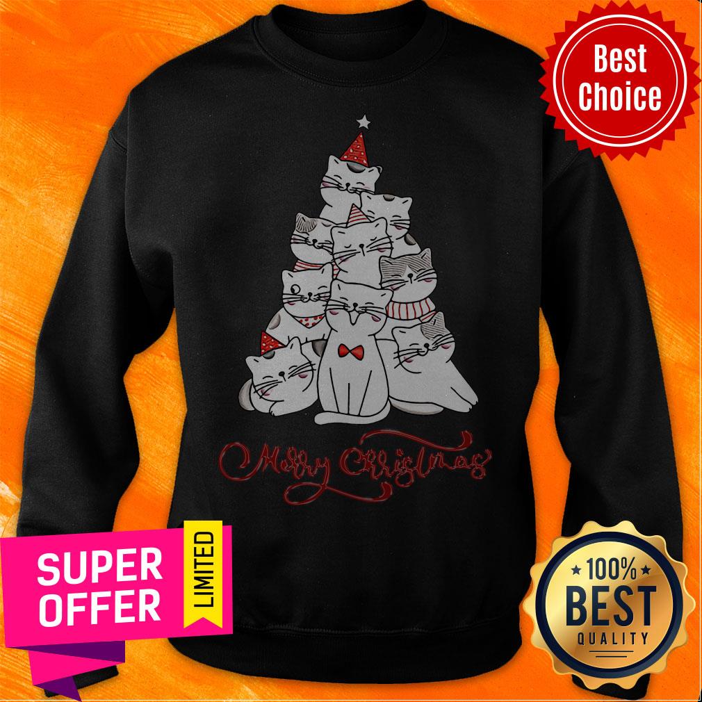 Premium Cats Merry Christmas Tree Shirt - Image 5