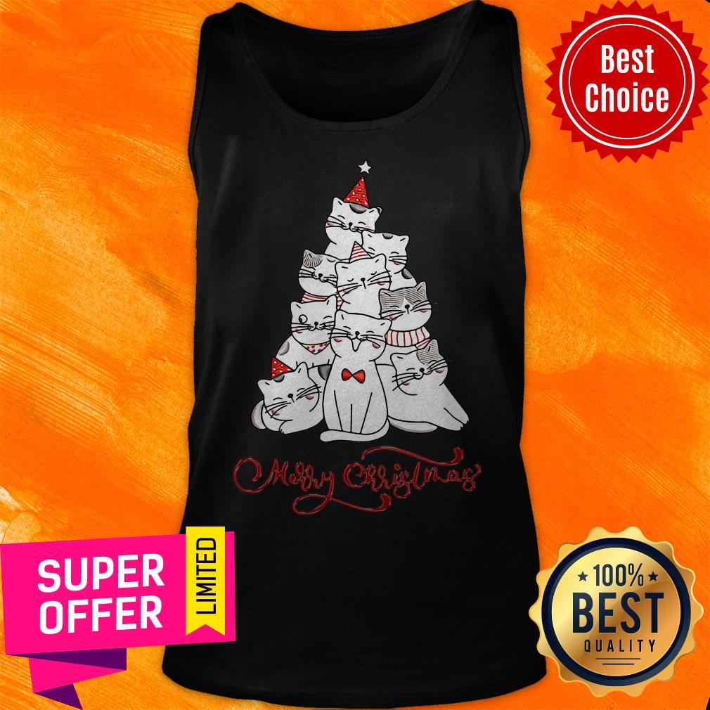 Premium Cats Merry Christmas Tree Shirt - Image 4