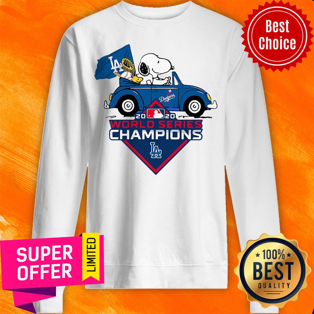 Snoopy And Woodstock Los Angeles Dodgers 2020 World Series Champions Shirt - Image 5
