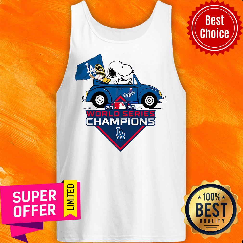 Snoopy And Woodstock Los Angeles Dodgers 2020 World Series Champions Shirt - Image 4