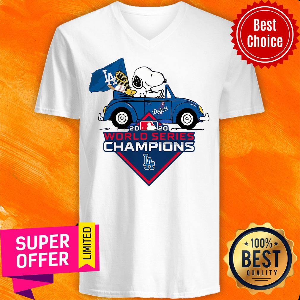 Snoopy And Woodstock Los Angeles Dodgers 2020 World Series Champions Shirt - Image 3