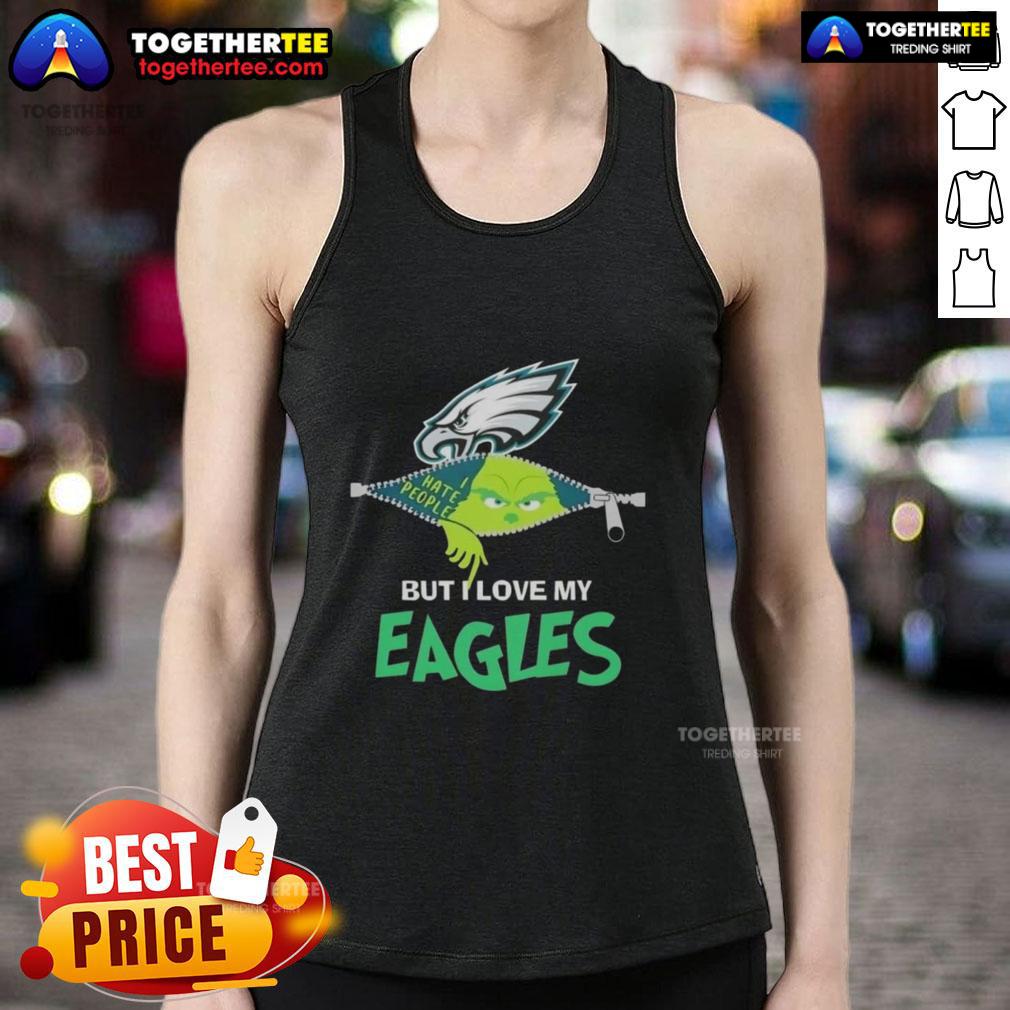 Original Grinch Christmas But I Love My Philadelphia Eagles T-Shirt - Image 4
