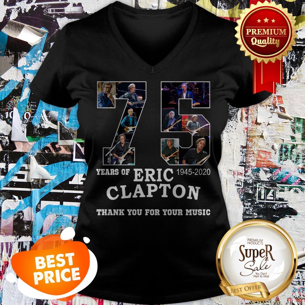 Nice 75 Years Of Eric Clapton Thank You For Your Music Shirt - Image 2