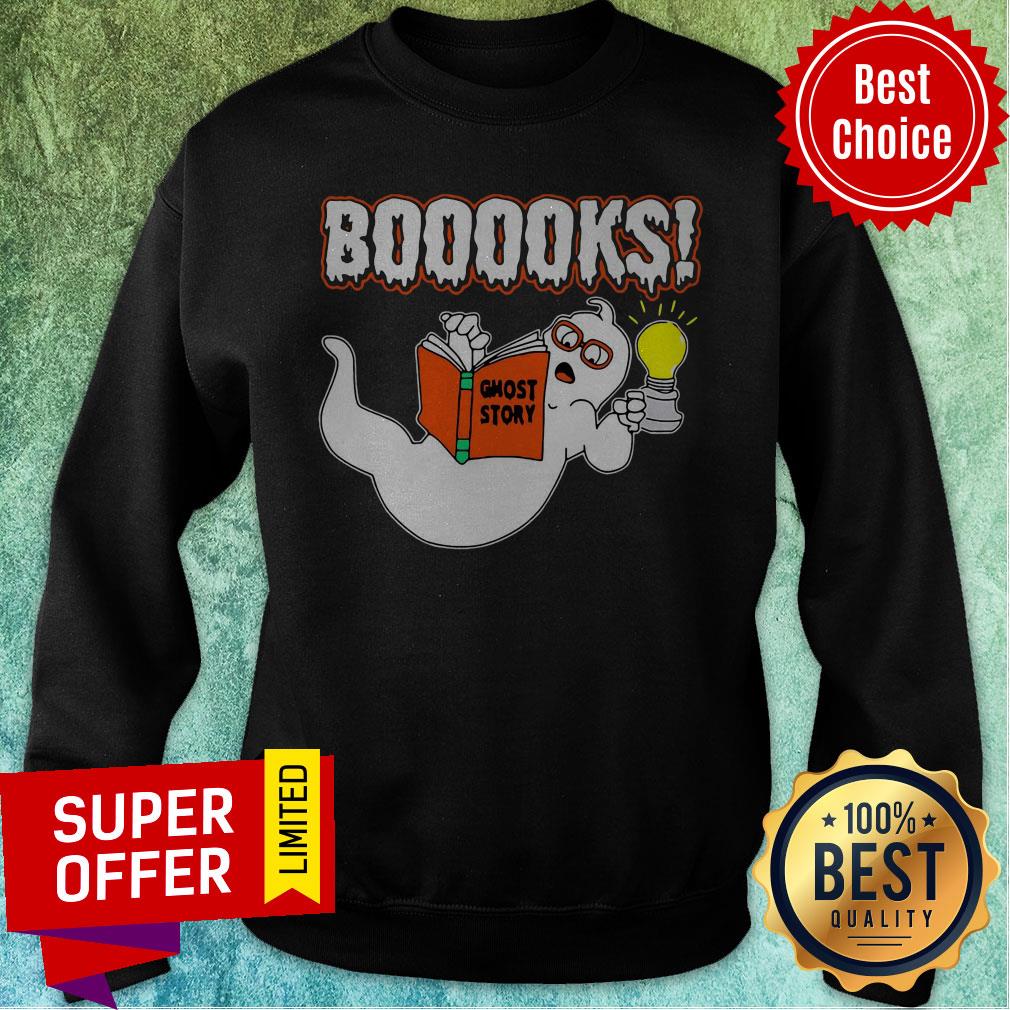 Top Booooks Ghost Story Halloween Shirt - Image 2