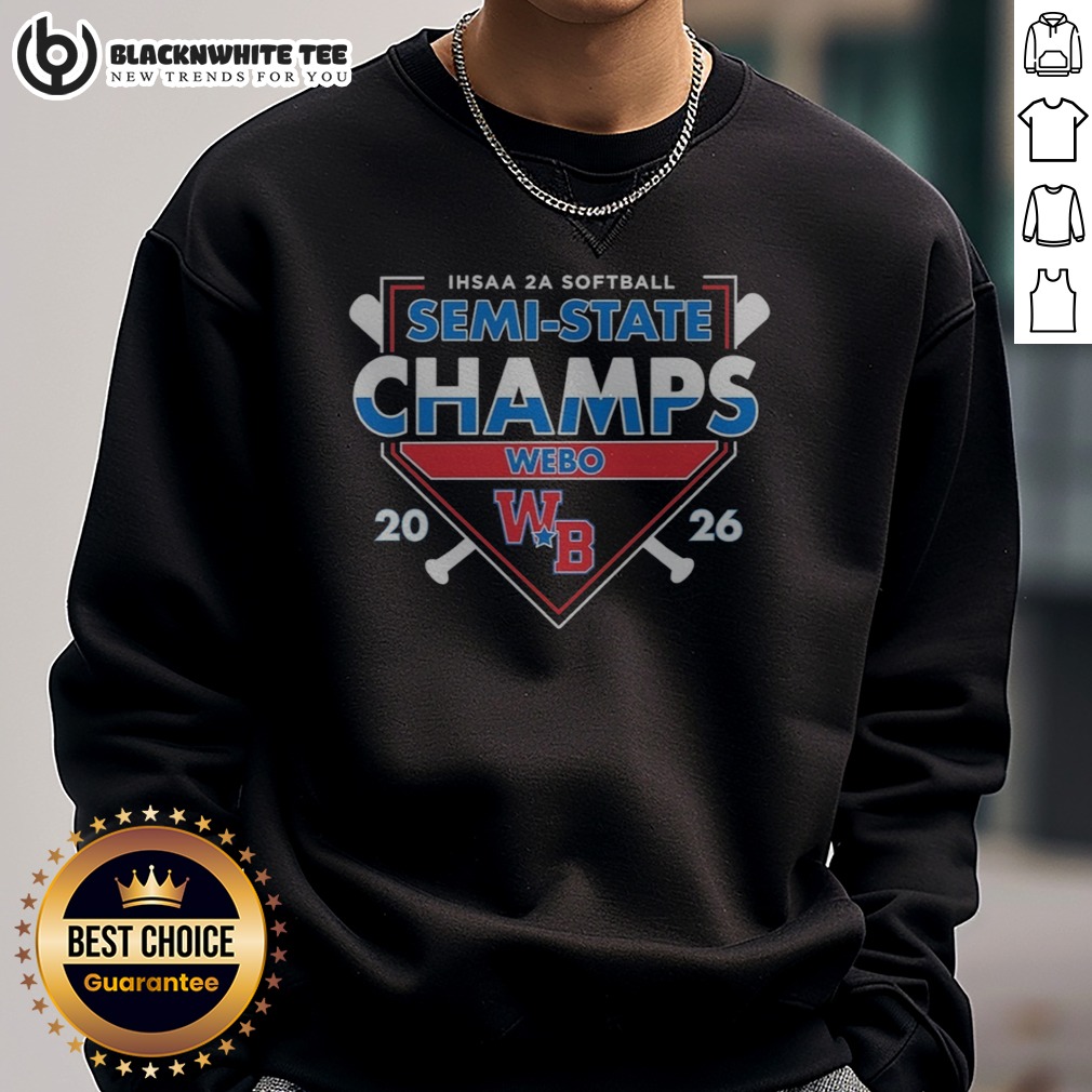 Premium IHSAA 2A Softball Semi State Champs Webo 2026 WB Logo Sport Team Tournament Shirt - Image 4