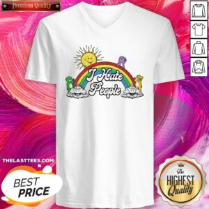 Alternative view of Funny Rainbow Sun Bear Cloud I Hate People Shirt