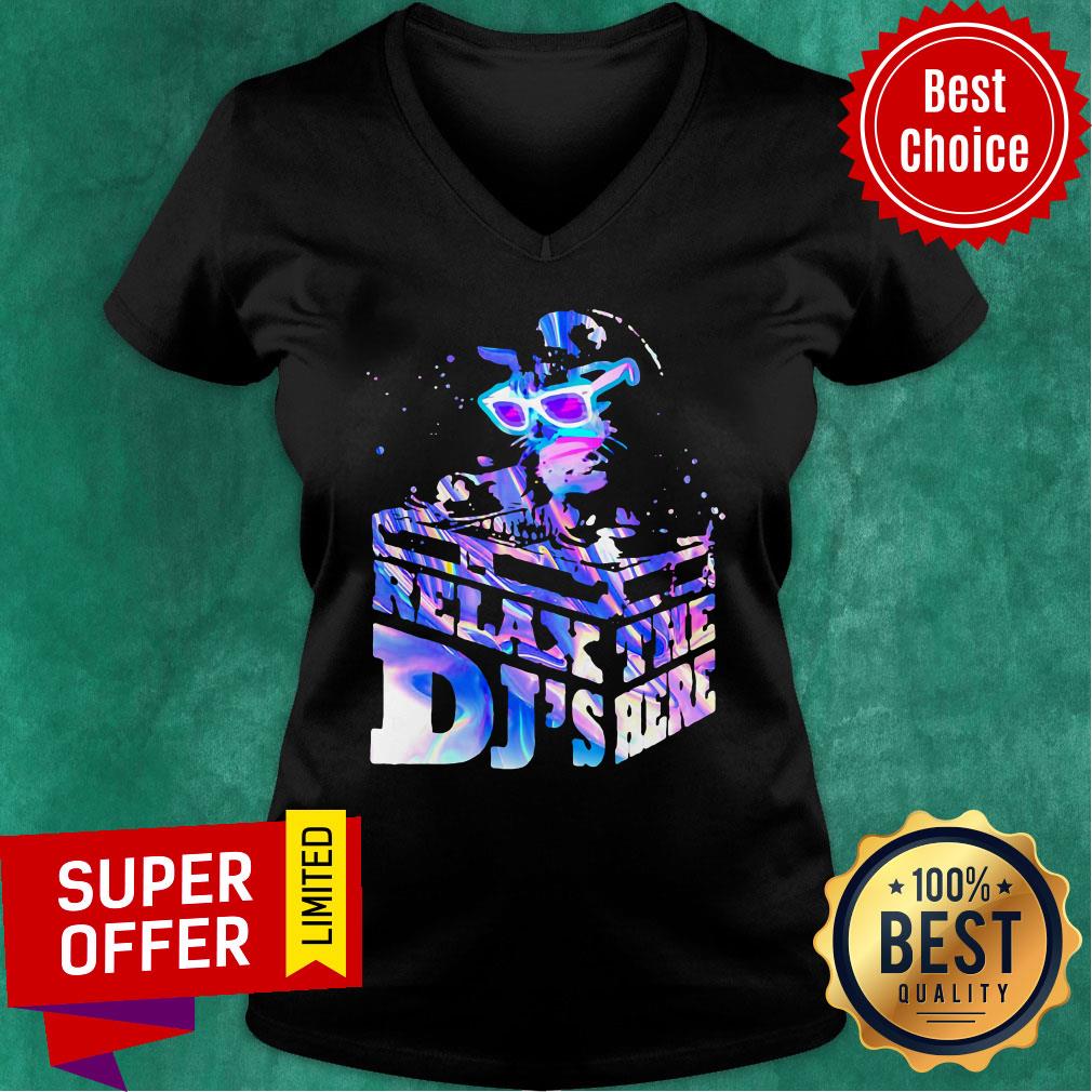 Relax The Dj's Here Cat Shirt - Image 3