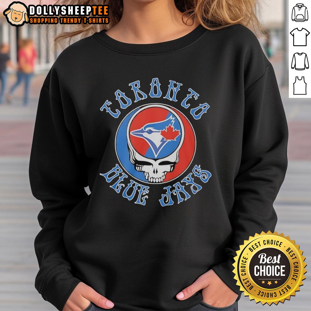Official Toronto Blue Jays X Grateful Dead Steal Your Face Logo Mashup T-Shirt - Image 5