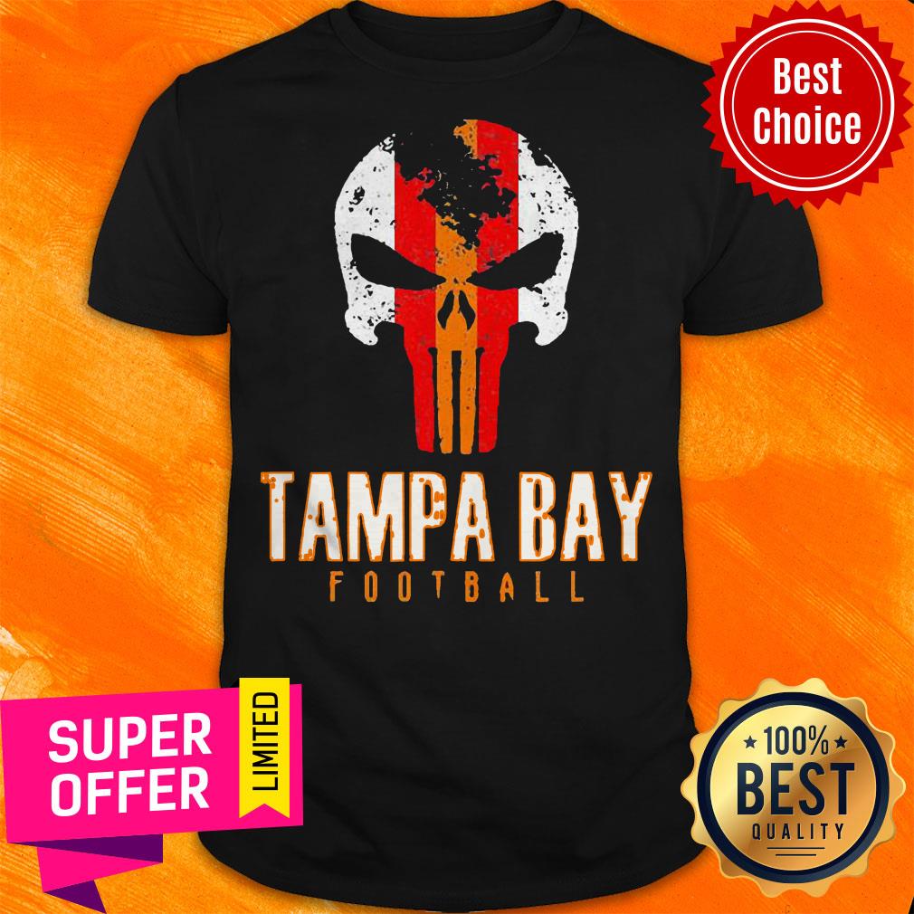 Official Tampa Bay Varsity Style Retro Football Skull Shirt