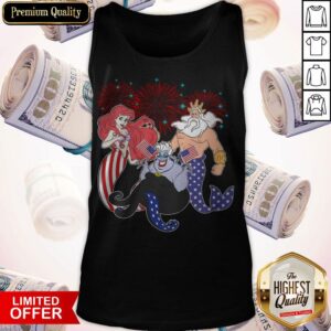 Alternative view of The Little Mermaid Happy The 4th Of July American Flag Independence Day Shirt