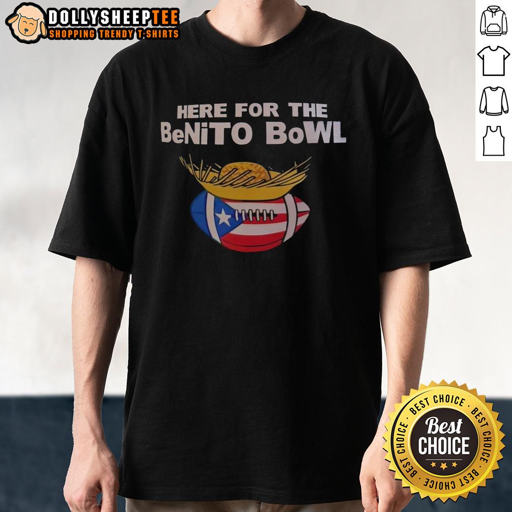Top Here For The Benito Bowl Puerto Rican Flag Football T-Shirt