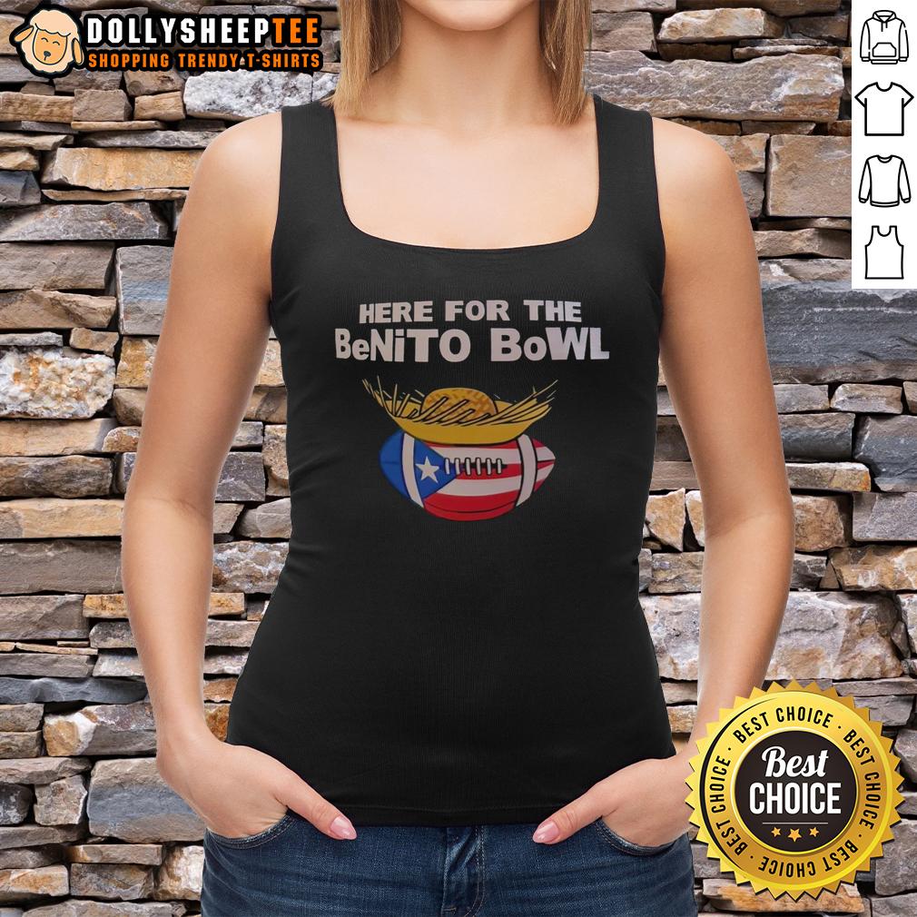 Top Here For The Benito Bowl Puerto Rican Flag Football T-Shirt - Image 4