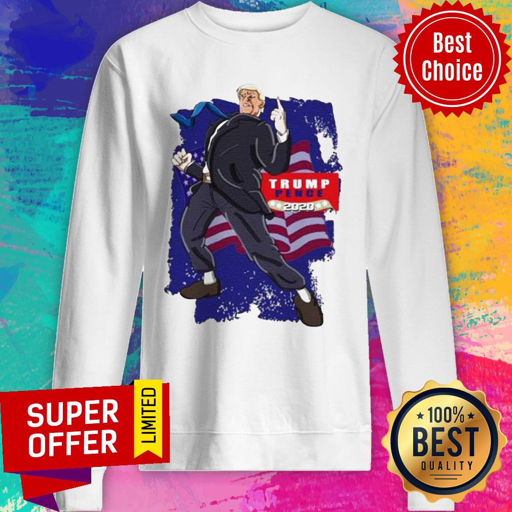 Top Donald Trump Pence 2020 American Flag Shirt - Image 4