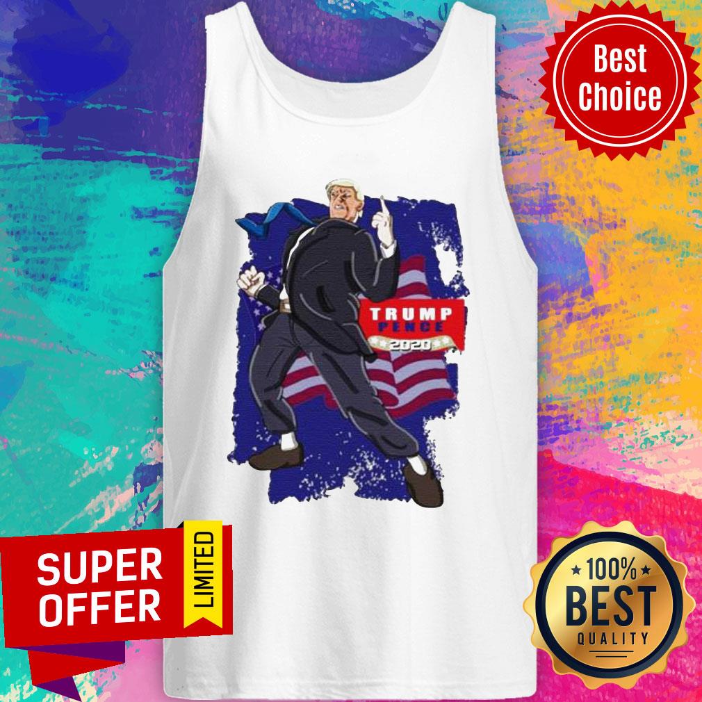 Top Donald Trump Pence 2020 American Flag Shirt - Image 3