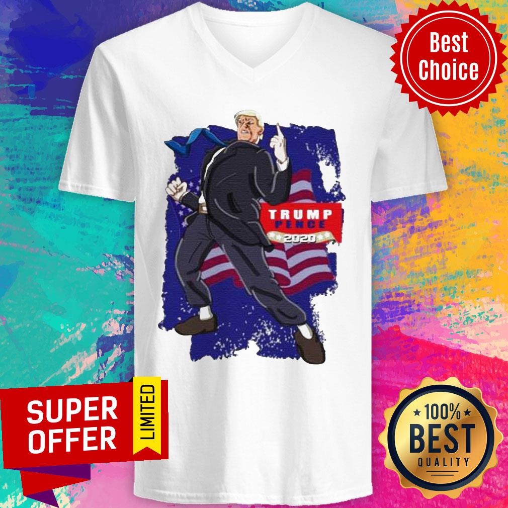 Top Donald Trump Pence 2020 American Flag Shirt - Image 5