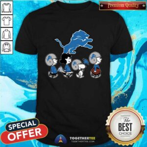 The Peanuts Snoopy And Friends Cheer For The Detroit Lions NFL T-shirt