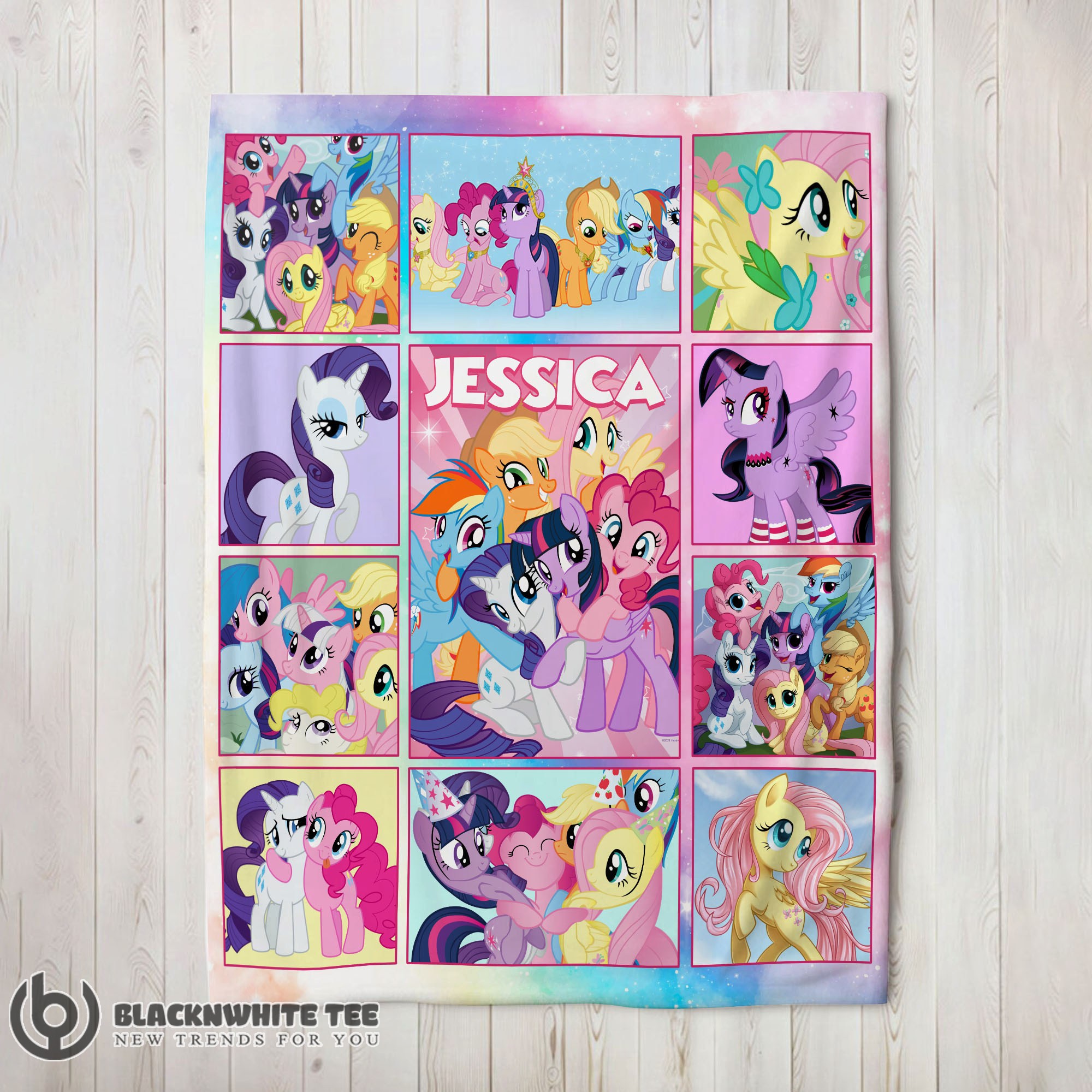 Perfect Happy My Little Pony Characters Friendship Is Magic Collage Blanket Fleece Customized Blanket