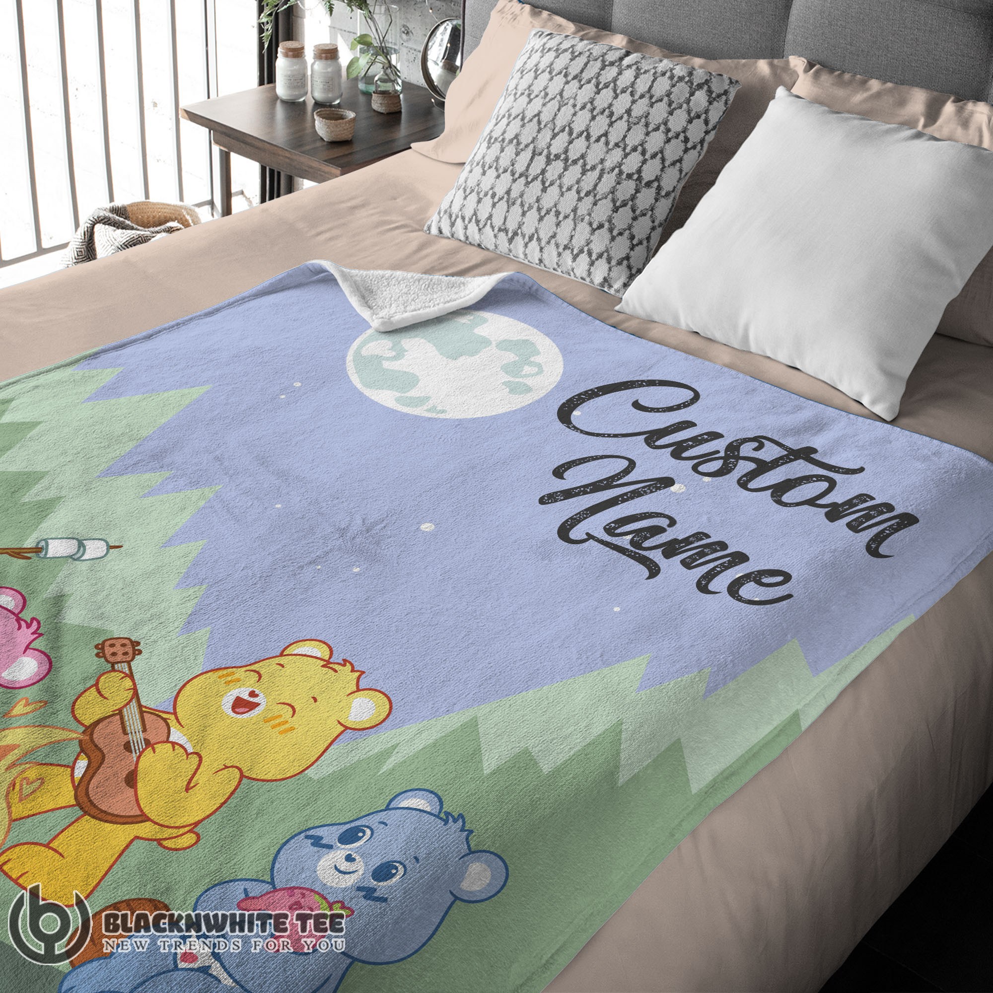 Perfect Happy Nelvana The Care Bears Family Camping Fleece Blanket Customize Blanket - Image 3