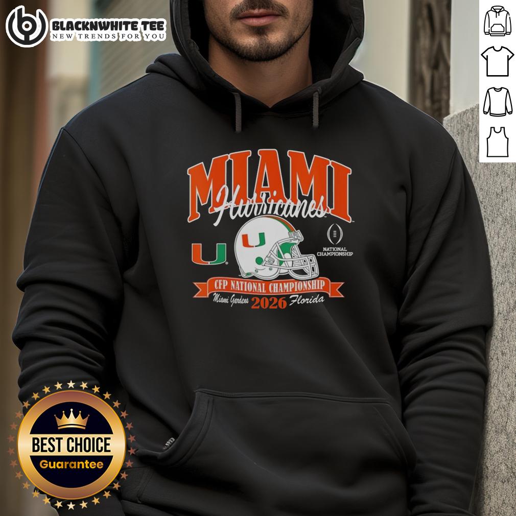 Official Miami Hurricanes CFP National Championship 2026 Helmet Center 2026 T-Shirt - Image 2