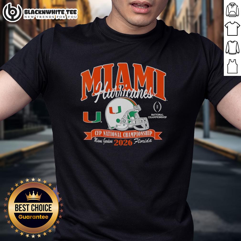 Official Miami Hurricanes CFP National Championship 2026 Helmet Center 2026 T-Shirt