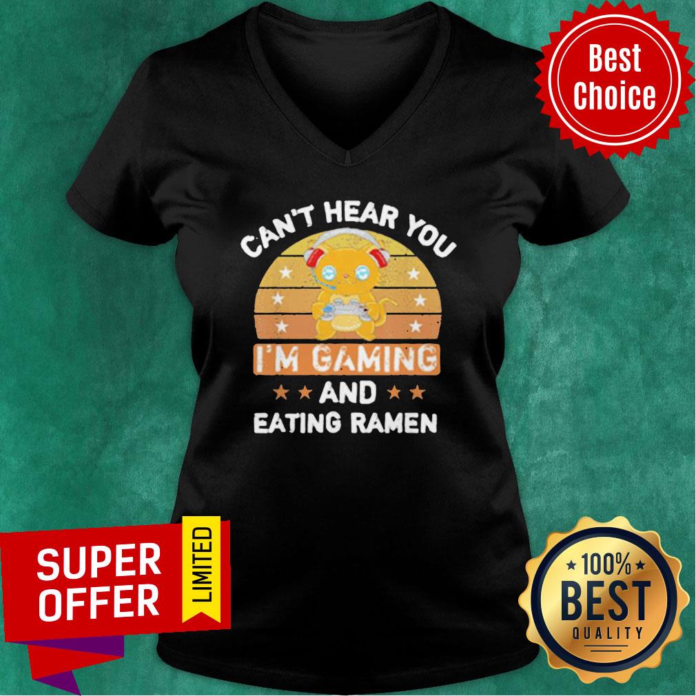 Awesome Can’t Hear You I’m Gaming And Eating Ramen Shirt - Image 2
