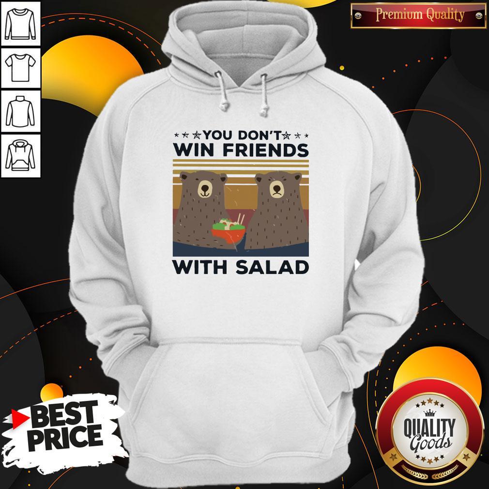 Bear You Don’t Win Friends With Salad Vintage Shirt - Image 2