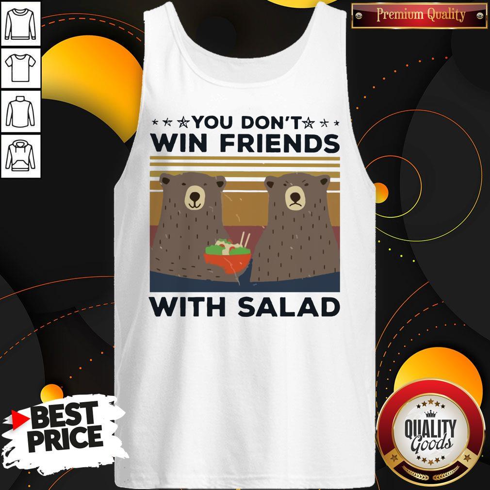 Bear You Don’t Win Friends With Salad Vintage Shirt - Image 4